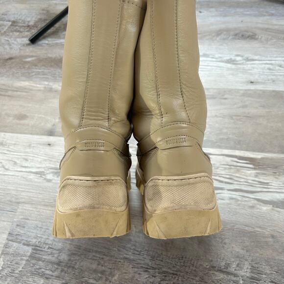 Inuikii Shearling Lined Leather Platform Winter Boots Beige Chunky Sole EU 39 - Picture 3 of 8